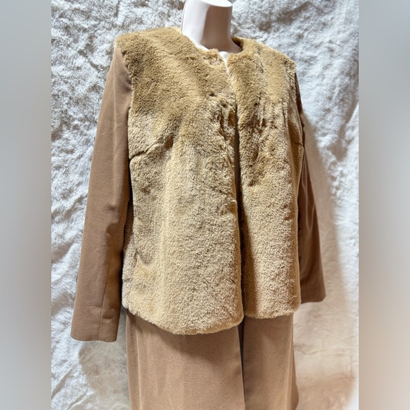 Treasure and Bond x Something Navy coveted camel & faux fur coat Small Nordstrom - Picture 5 of 14